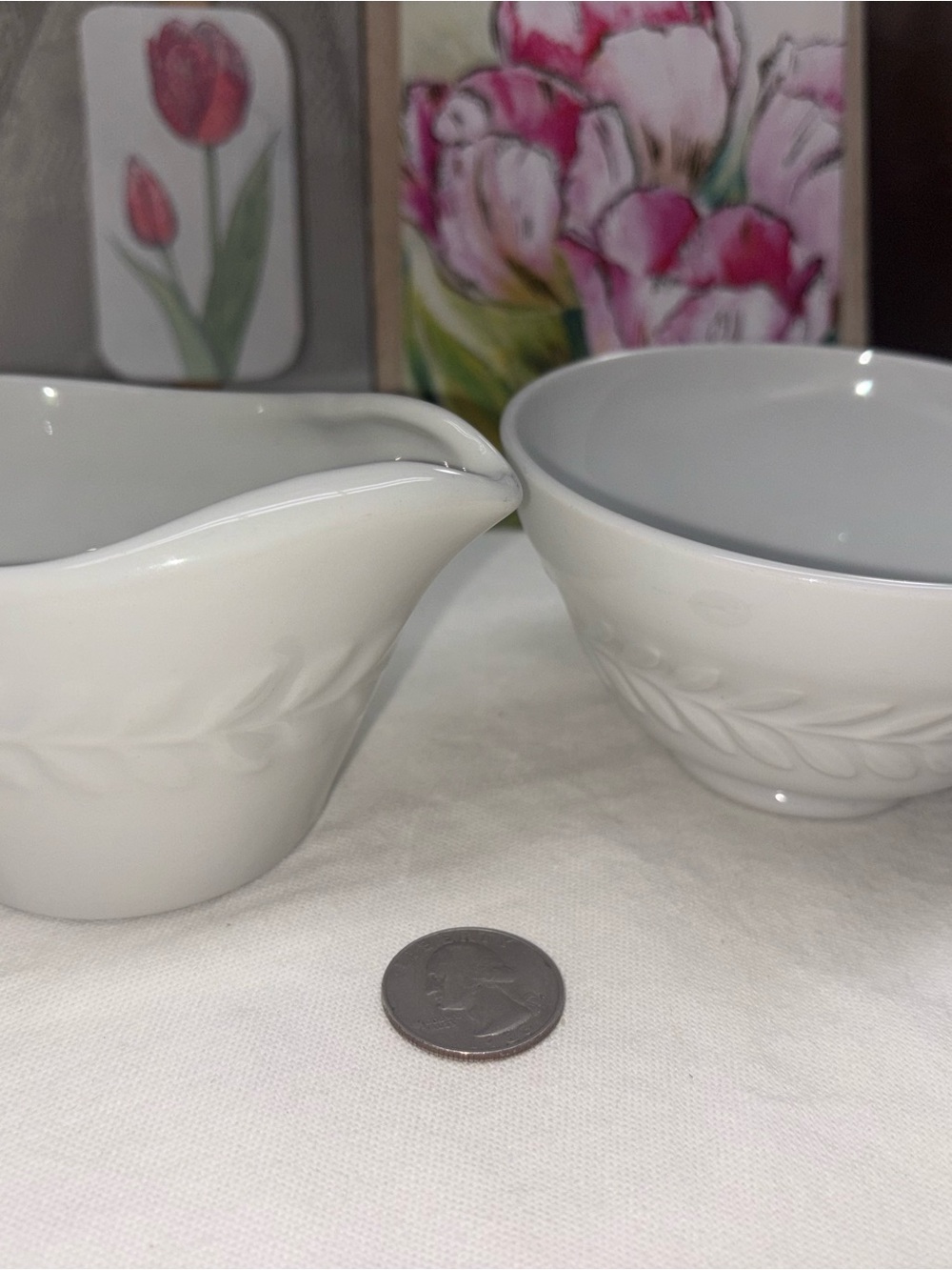 White Ceramic Gravy Boat and Serving Bowl Set